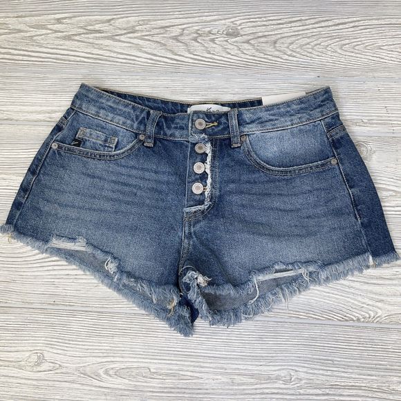 KanCan Pants - KanCan Jean Shorts Mid Rise Cut Off Denim Size Medium KC9213M Button Fly NWT